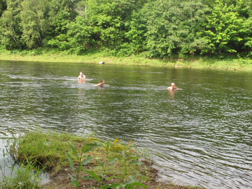 Swimming in the Nakawic River.